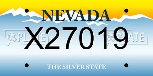 X27019 Nevada License Plate