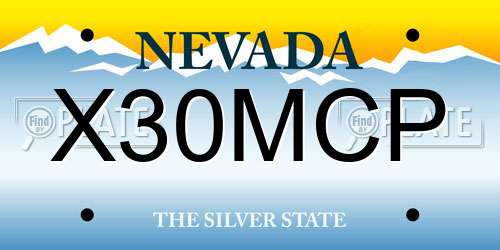 X30MCP Nevada License Plate