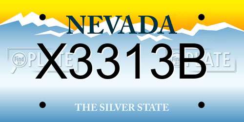 X3313B Nevada License Plate