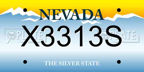 X3313S Nevada License Plate