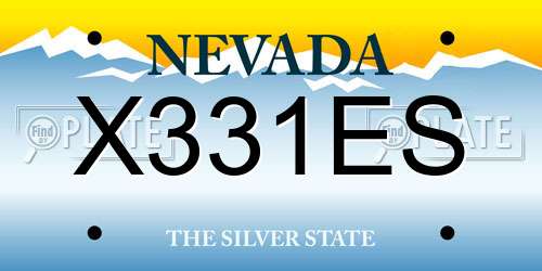 X331ES Nevada License Plate