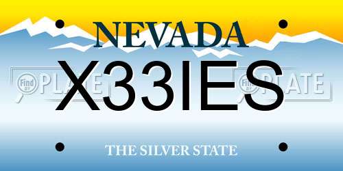 X33IES Nevada License Plate