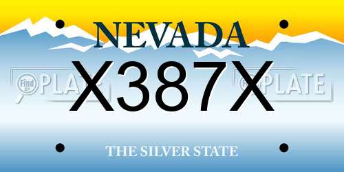 X387X Nevada License Plate
