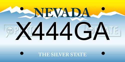 X444GA Nevada License Plate
