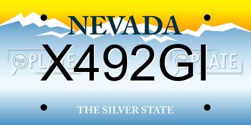 X492GI Nevada License Plate