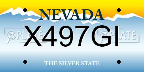 X497GI Nevada License Plate