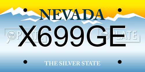 X699GE Nevada License Plate