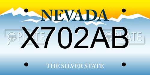 X702AB Nevada License Plate
