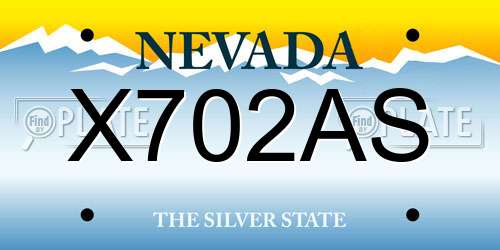 X702AS Nevada License Plate
