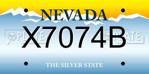 X7074B Nevada License Plate