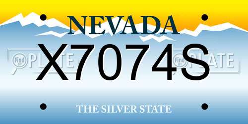 X7074S Nevada License Plate