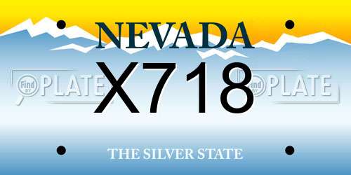 X718 Nevada License Plate
