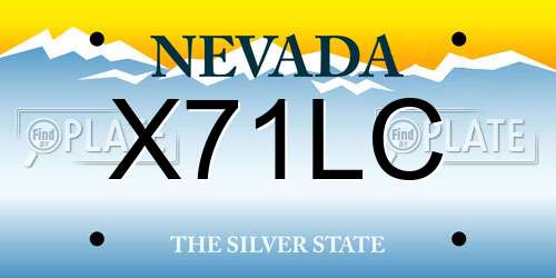 X71LC Nevada License Plate