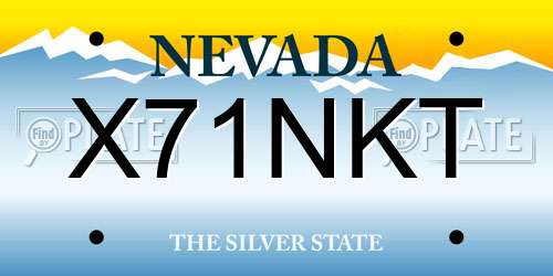 X71NKT Nevada License Plate