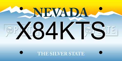 X84KTS Nevada License Plate
