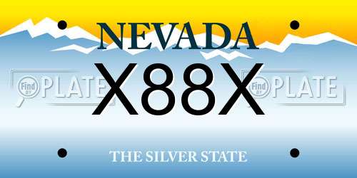 X88X Nevada License Plate