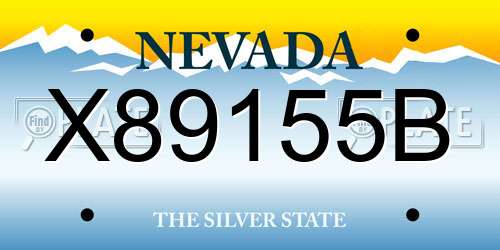 X89155B Nevada License Plate