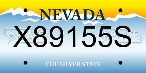 X89155S Nevada License Plate