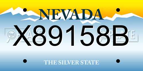X89158B Nevada License Plate