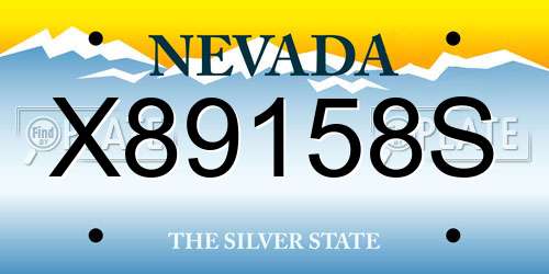 X89158S Nevada License Plate
