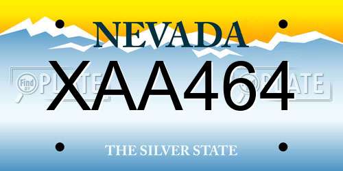 XAA464 Nevada License Plate