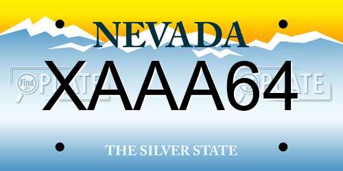 XAAA64 Nevada License Plate