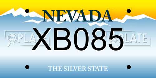 XB085 Nevada License Plate