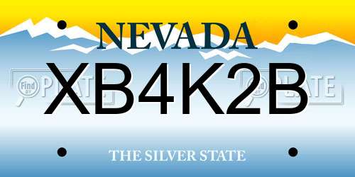 XB4K2B Nevada License Plate