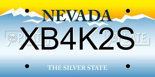 XB4K2S Nevada License Plate