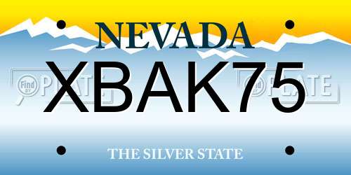 XBAK75 Nevada License Plate