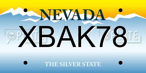 XBAK78 Nevada License Plate