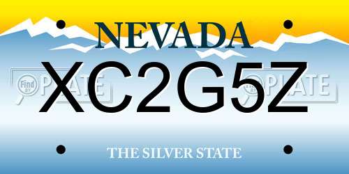 XC2G5Z Nevada License Plate