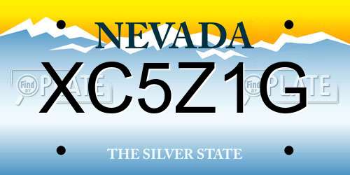 XC5Z1G Nevada License Plate