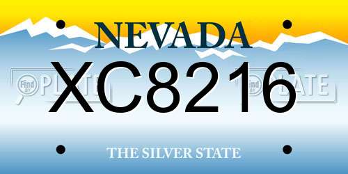 XC8216 Nevada License Plate
