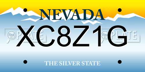 XC8Z1G Nevada License Plate