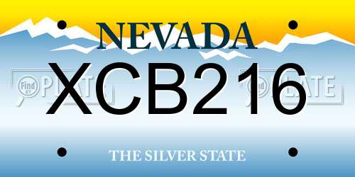 XCB216 Nevada License Plate