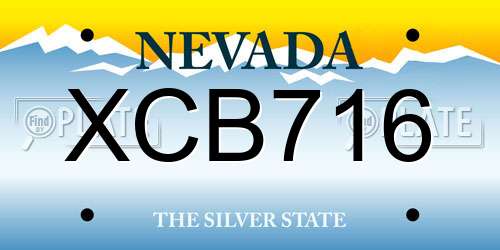 XCB716 Nevada License Plate