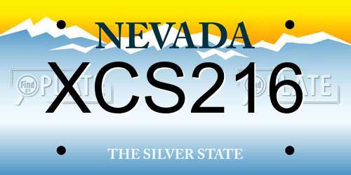 XCS216 Nevada License Plate