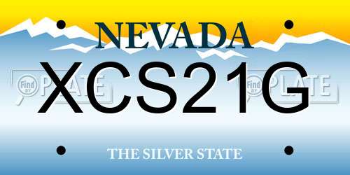 XCS21G Nevada License Plate