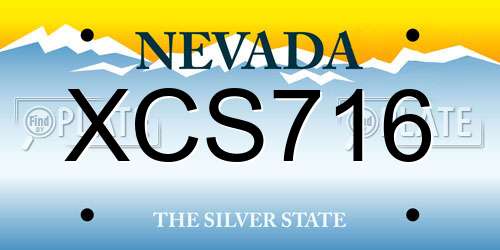 XCS716 Nevada License Plate