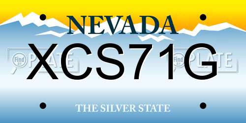 XCS71G Nevada License Plate