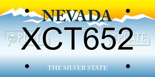XCT652 Nevada License Plate