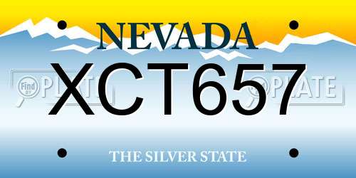 XCT657 Nevada License Plate