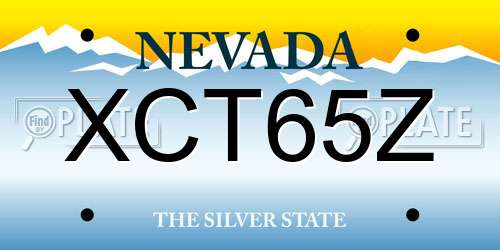 XCT65Z Nevada License Plate