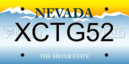XCTG52 Nevada License Plate
