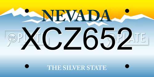 XCZ652 Nevada License Plate