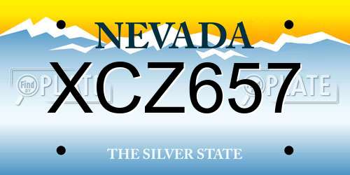 XCZ657 Nevada License Plate