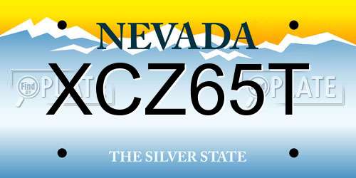 XCZ65T Nevada License Plate