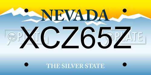 XCZ65Z Nevada License Plate