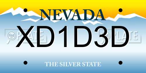 XD1D3D Nevada License Plate